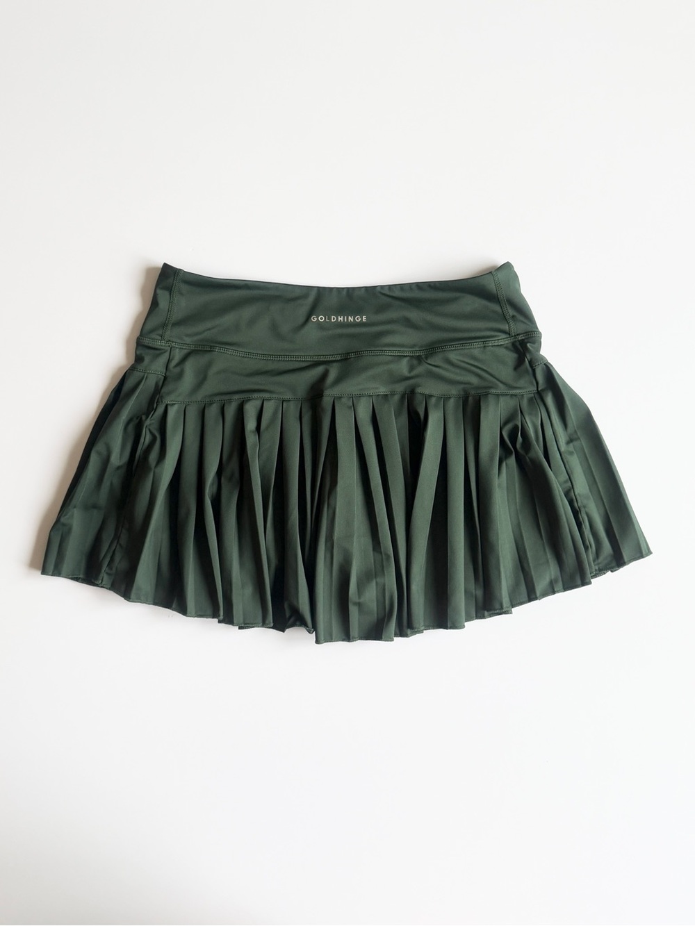 Gold Hinge LARGE dark green high rise pleated mini tennis golf skirt